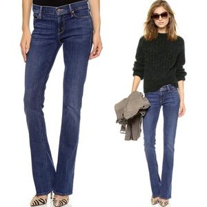 Mother The Runaway Skinny Flare Denim Mid Rise Jean Flowers From The Storm 25